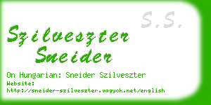 szilveszter sneider business card